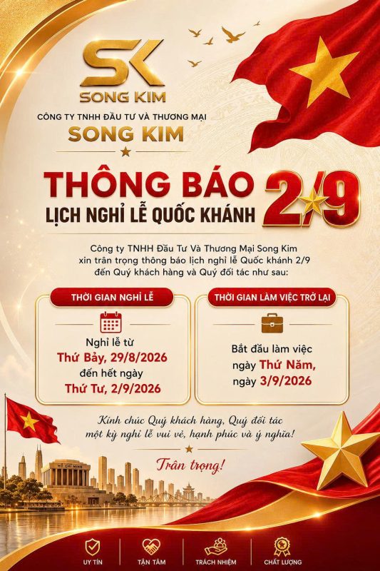 THÔNG BÁO NGHỈ LỄ QUỐC KHÁNH 2/9/2026